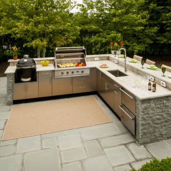 L Shaped Outdoor Kitchen Island