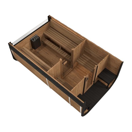 SaunaLife CL12G Outdoor Cube Sauna Interior View