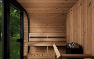 SaunaLife CL7G Outdoor Cube Sauna Inside View