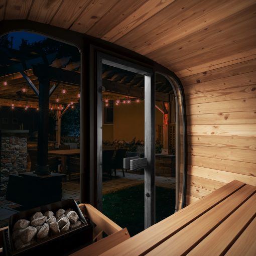 SaunaLife Cube Cl4G Outdoor Cube Sauna Inside Look