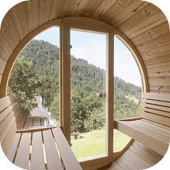 SaunaLife Barrel Sauna Full Window