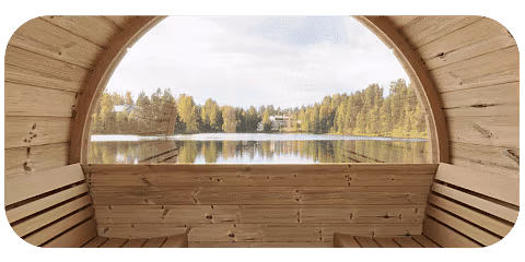 SaunaLife Barrel Outdoor Sauna Half Window
