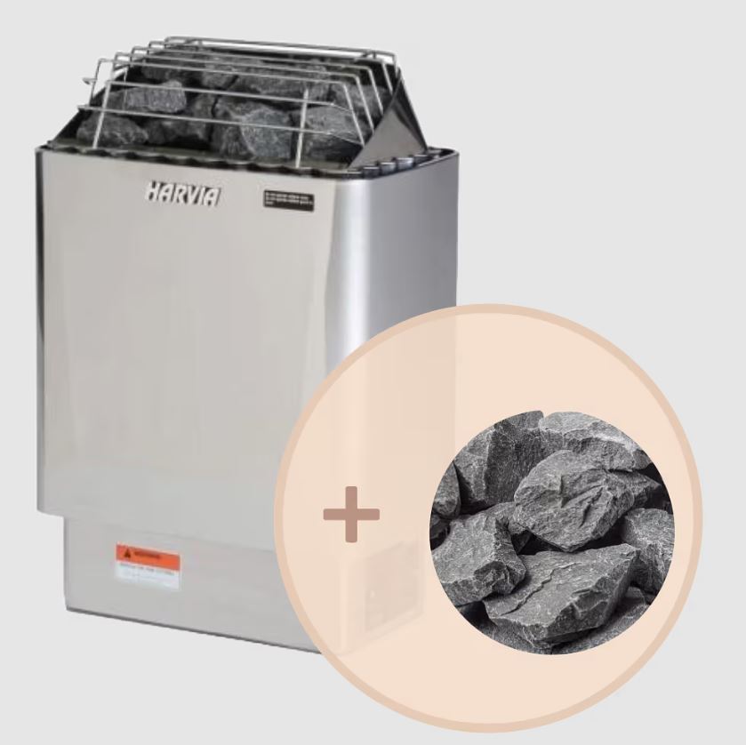 Harvia Kip 6kw Electric Heater Package with Built in Controls and stones