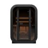 SaunaLife Cl3G cube outdoor sauna in front view