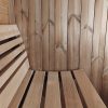 SaunaLife Model E7 4 Person Outdoor Sauna Barrel Bench Closeup