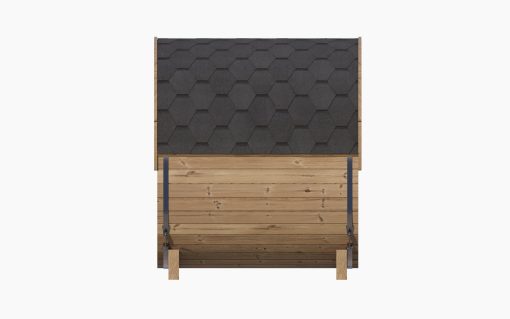 SaunaLife Model E7G 4 Person Barrel Sauna with Glass Front Side View