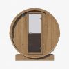SaunaLife Model E7W 4 Person Sauna Barrel Window Front View