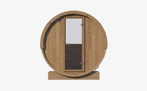 SaunaLife Model E7W 4 Person Sauna Barrel Window Front View