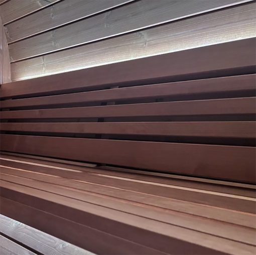 SaunaLife Model E8G Barrel Outdoor Sauna Bench 2