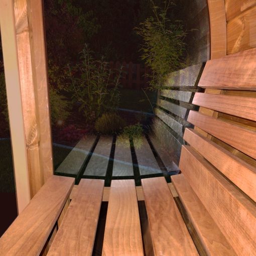 SaunaLife Model E8G Barrel Outdoor Sauna Bench