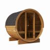 SaunaLife Model E8G Barrel Outdoor Sauna Front