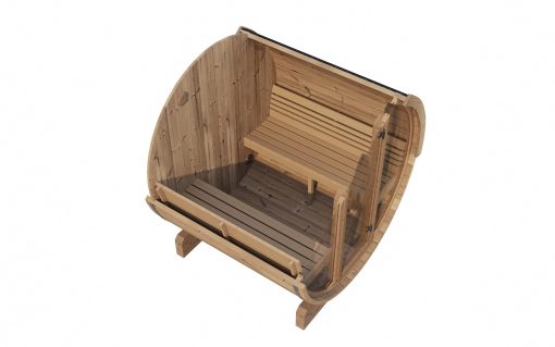 SaunaLife Model E8G Barrel Outdoor Sauna Inside View