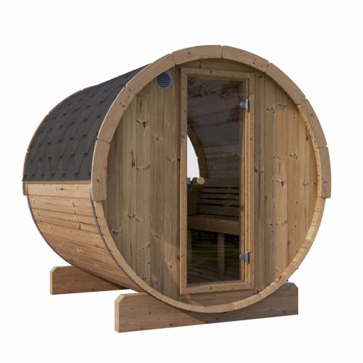 SaunaLife Model E8W 6 Person Sauna Barrel External View