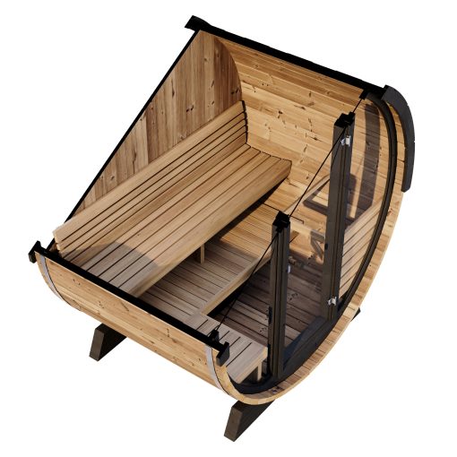SaunaLife Model EE6G 4 Person Outdoor Sauna Barrel Floor Plan