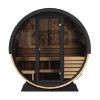 SaunaLife Model EE6G 4 Person Outdoor Sauna Barrel Front View