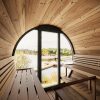 SaunaLife Model EE8G Barrel Sauna Circular Window with View