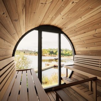 SaunaLife Model EE8G Barrel Sauna Circular Window with View