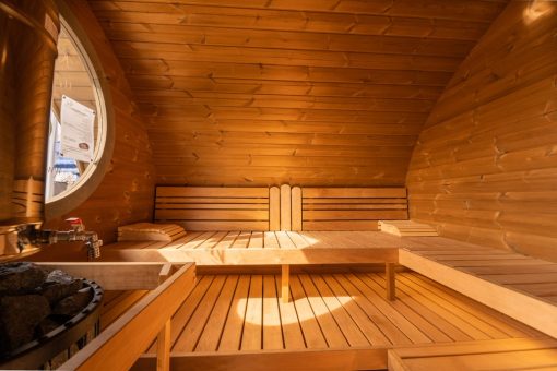 SaunaLife Model G11 8 Person Outdoor Sauna Inside