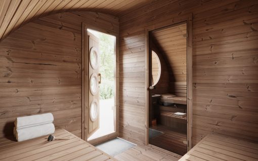 SaunaLife Model G11 8 Person Outdoor Sauna Interior