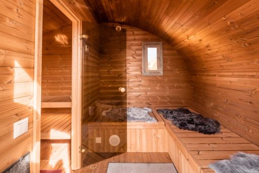 SaunaLife Model G11 8 Person Outdoor Sauna Interior Side