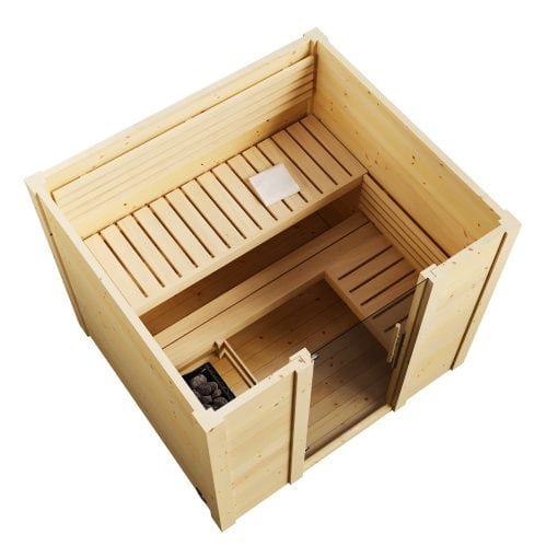 SaunaLife Model G2 4 Person Traditional Outdoor Home Sauna Cutaway View