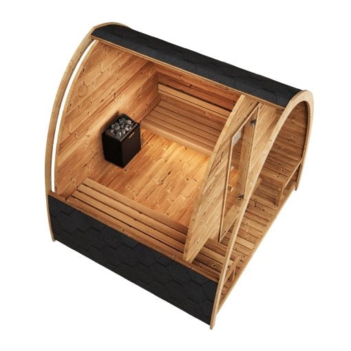 SaunaLife Model G3 4 Person Outdoor Home Sauna Floor Plan Cutaway