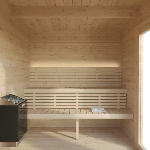 SaunaLife Model G4 6-Person Traditional Outdoor Sauna Bench