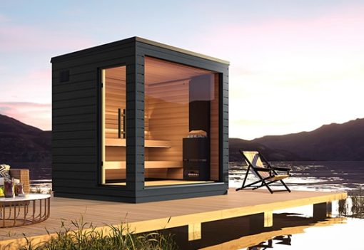 SaunaLife Model G6 Pre Assembled 5 Person Outdoor Home Sauna On Dock