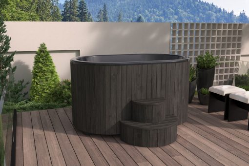 SaunaLife Model S2B 2-Person Cold & Hot Immersion Tub, Black