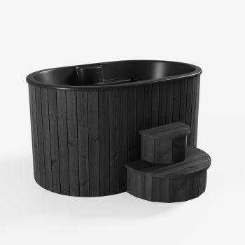 SaunaLife Model S2B 2-Person Cold/Hot Immersion Tub, Black