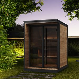 SaunaLife GL4 Outdoor Sauna Kit In Backyard